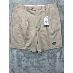 NWT Cutter & Buck Men's Florida Gators Shorts‎ Size 40 Beige Twill Pleated